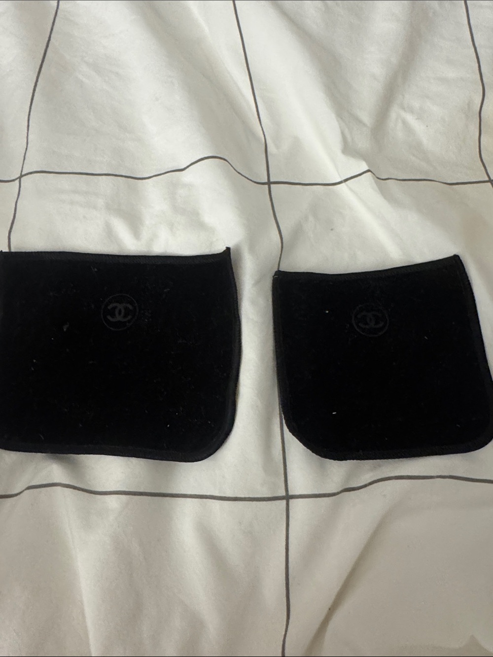 CHANEL Black Velvet Jewelry Pouches - Pair
